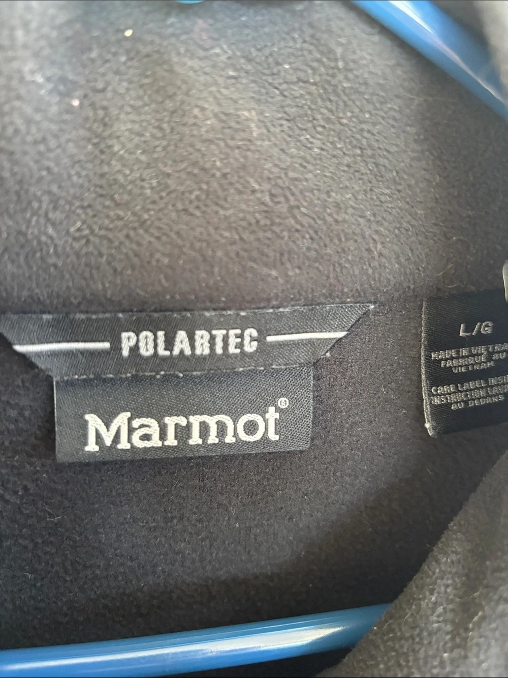 Marmot Polartec Black Full-Zip Lightweight Fleece Jacket sz L